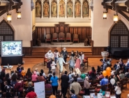 Ibrahim Miari leads dabkeh demonstration