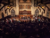 An aerial view of the concert