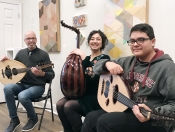 The string workshop participants after a successful performance of two songs on the oud