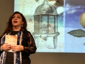 Lena Khalaf Tuffaha giving context and background to "Life in the Interior"